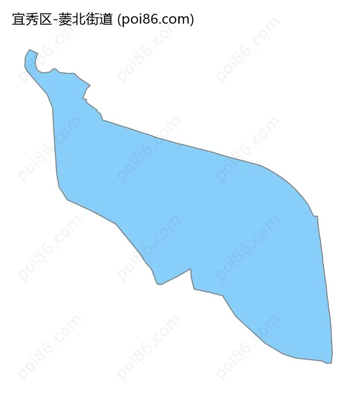 菱北街道边界地图