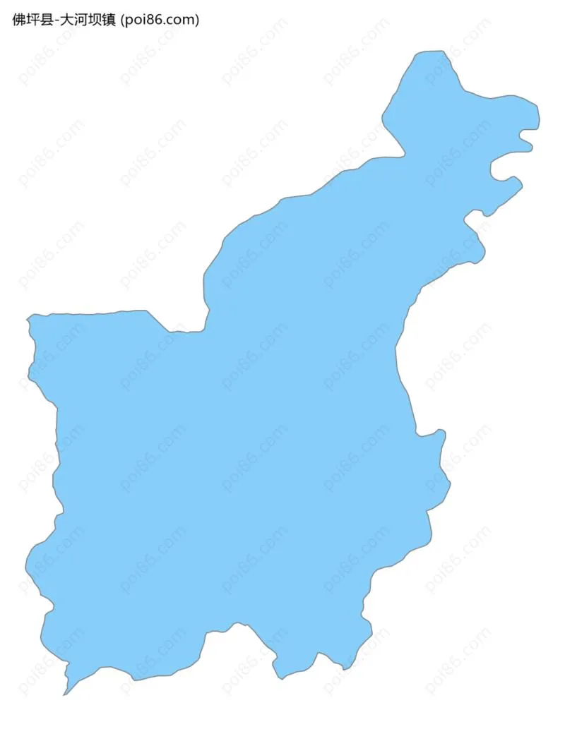 大河坝镇边界地图