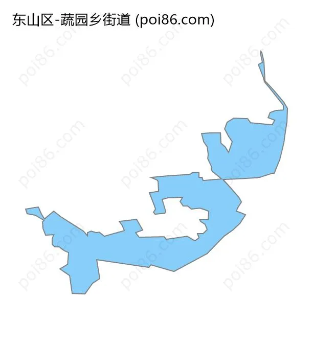 蔬园乡街道边界地图