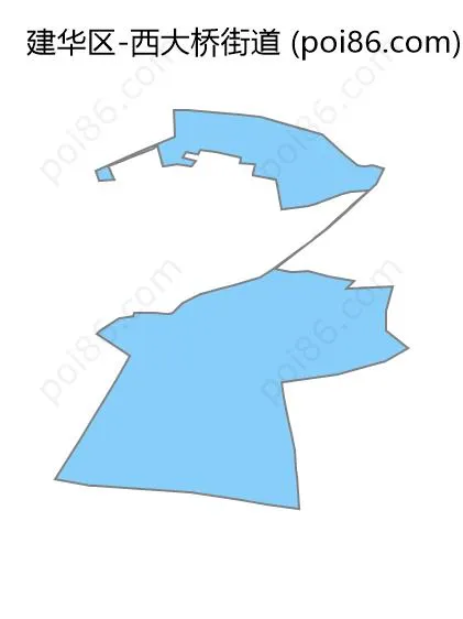 西大桥街道边界地图