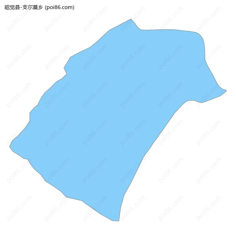 支尔莫乡边界地图